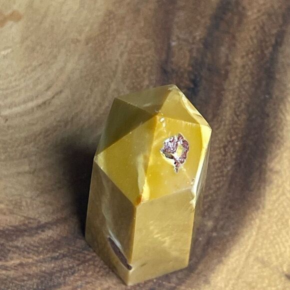 Mookaite jasper tower 6-sided yellow white druzy, anxiety helper - Picture 10 of 11